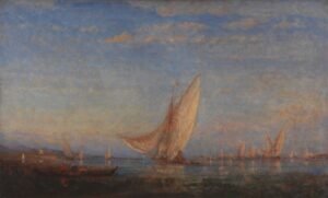 Ancienne peinture représentants des bateaux