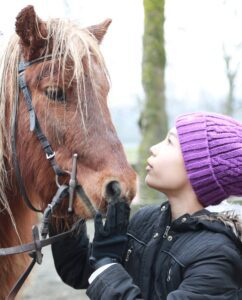 Enfant avec un poney